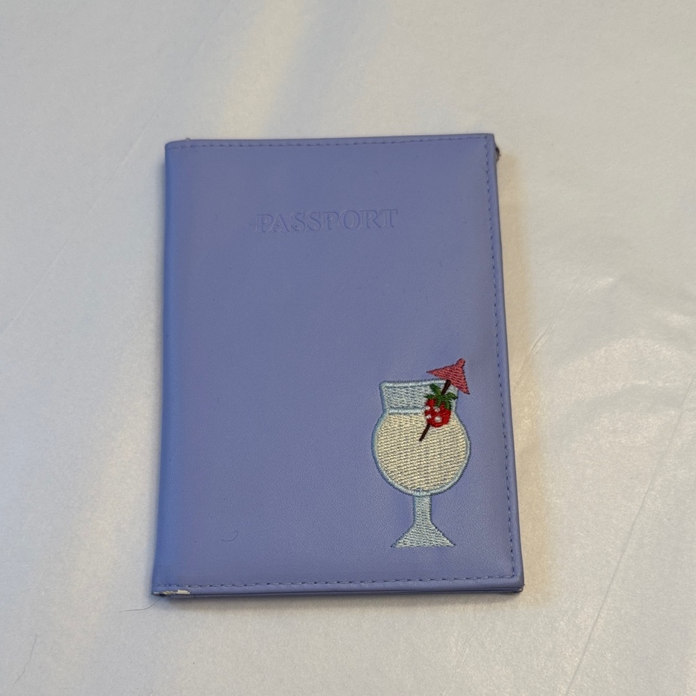 Purple Passport Holder with Cocktail Design
